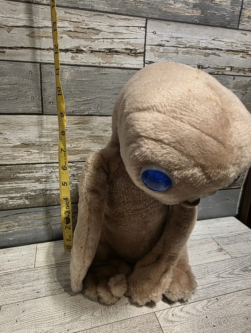 Vintage Plush ET  Stuffed Toy - Soft Beige with Blue Eyes